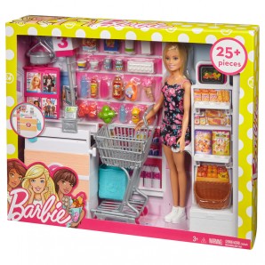 Barbie Supermarkt und Puppe 