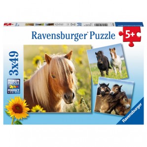 Puzzle Liebe Pferde 3x49 Teile,