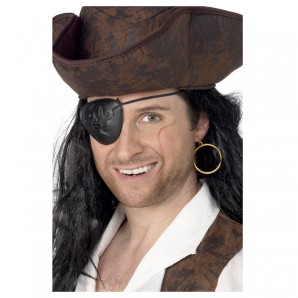 Augenklappe Pirat mit Ohrring,