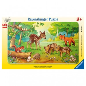 Puzzle Tierkinder des Waldes 15 Teile,