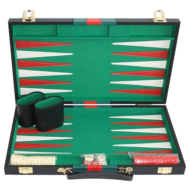 Backgammon Koffer schwarz 38x24 cm,