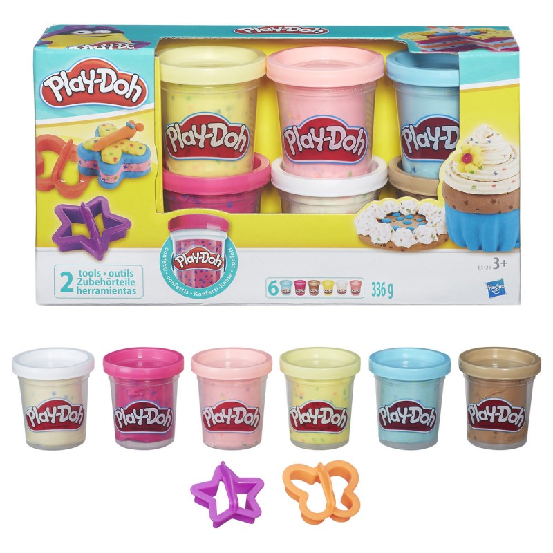 Play-Doh Konfettiknete 6 Farben ass. mit 2 Formen