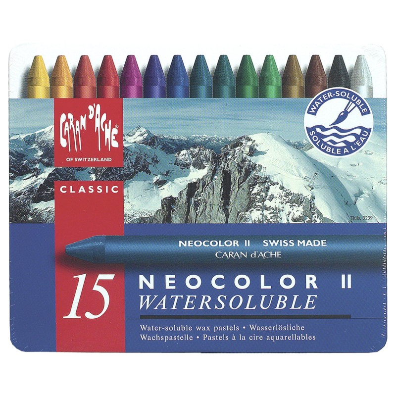 Neocolor II, 15 Farben wasserlöslich,